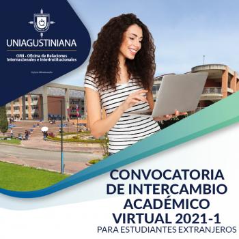 Convocatoria de Intercambio Académico Virtual 2021-1para estudiantes extranjeros